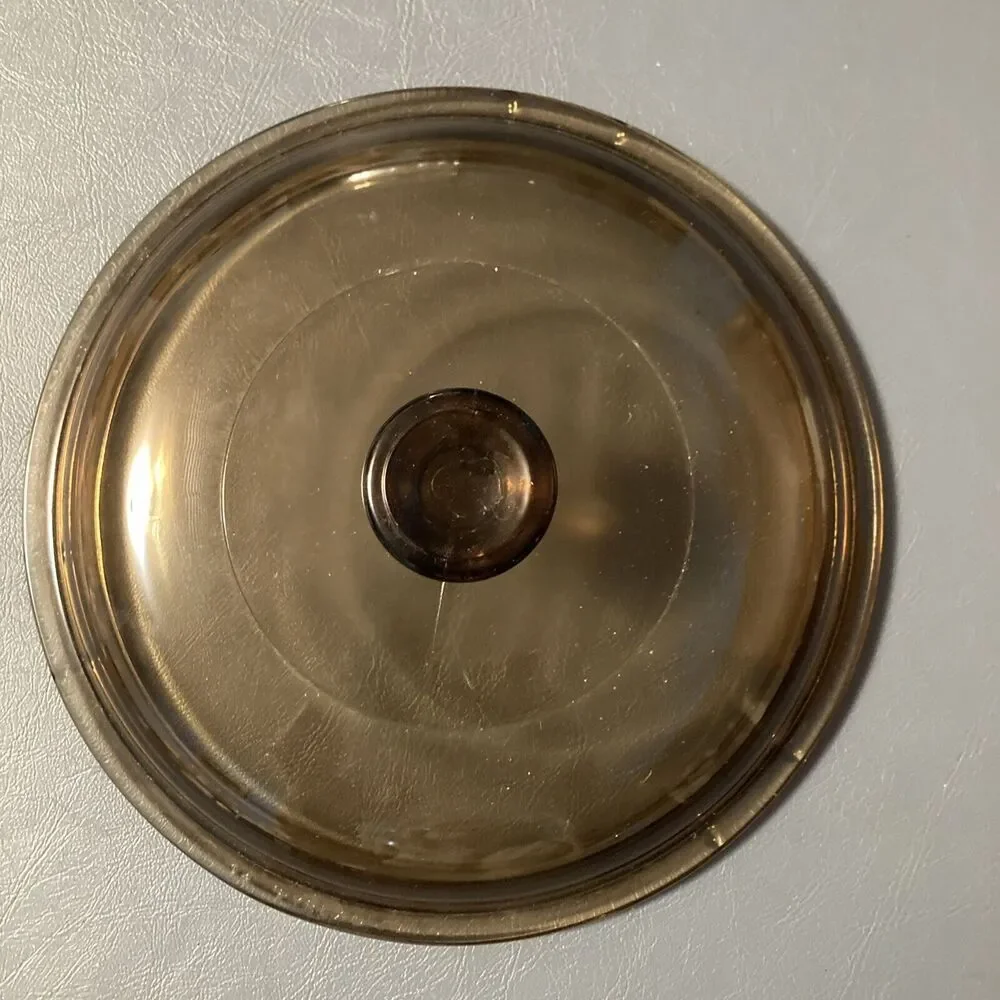PYREX Vision Corning V1.5C Glass Amber Brown Lid - Picture 3 of 7